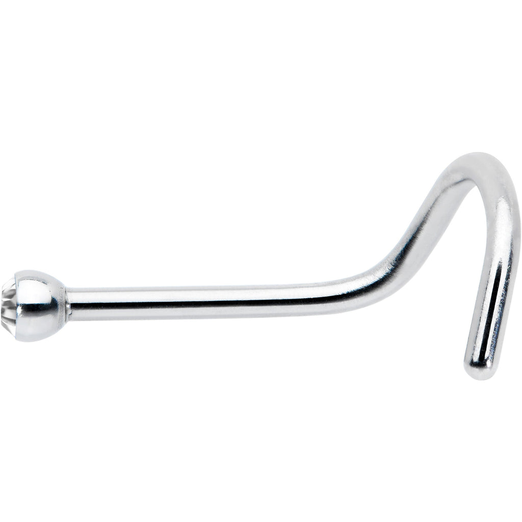 BodyCandy 20G Stainless Steel Crystalline Gem Micro Nose Ring Twister — detail close-up