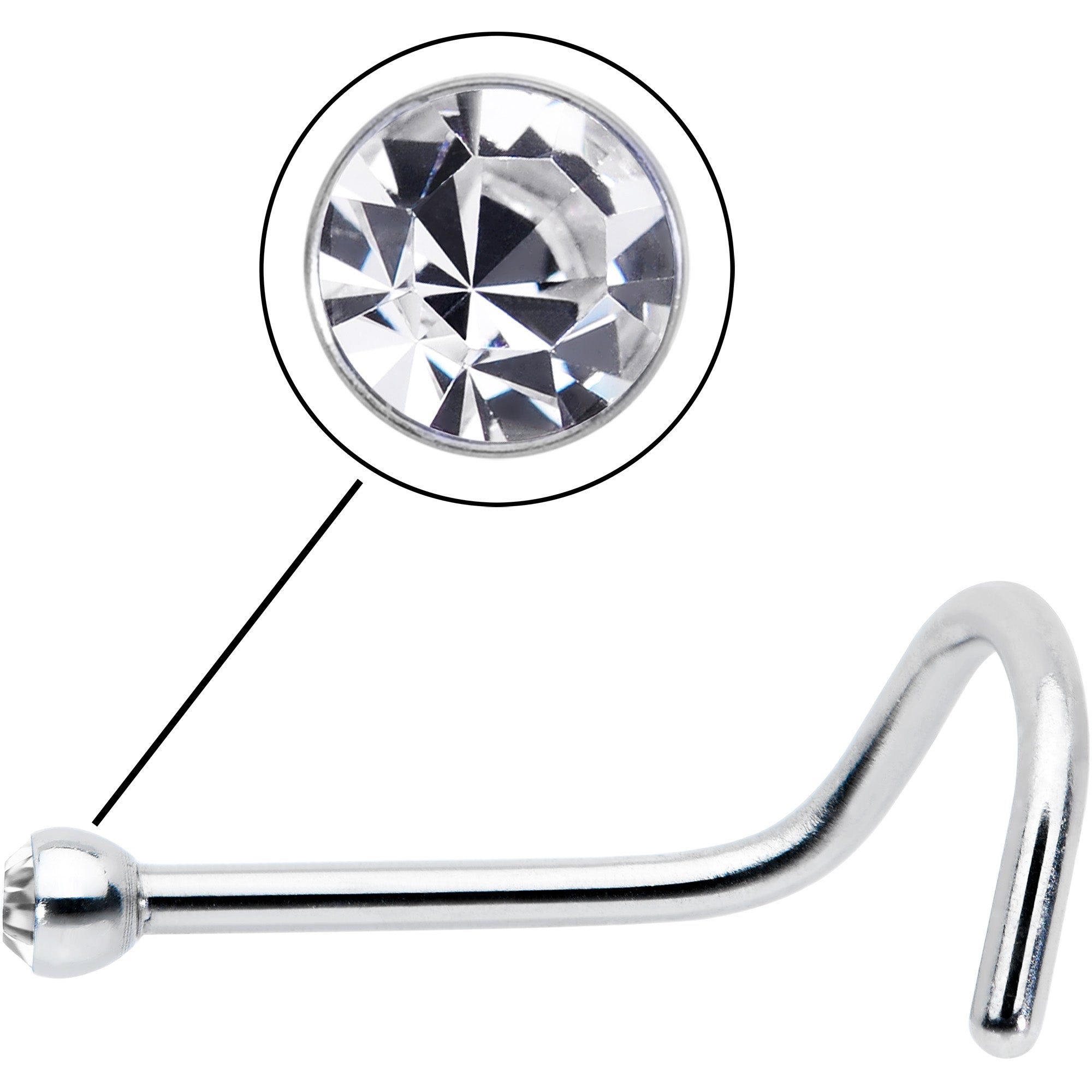 BodyCandy 20G Stainless Steel Crystalline Gem Micro Nose Ring Twister — lifestyle context