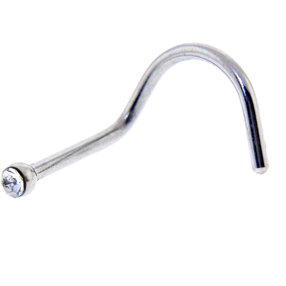 BodyCandy 20G Stainless Steel Crystalline Gem Micro Nose Ring Twister — color detail