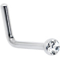 BodyCandy 20G Stainless Steel Clear Gem Micro Nose Ring L-Shaped — main product shot