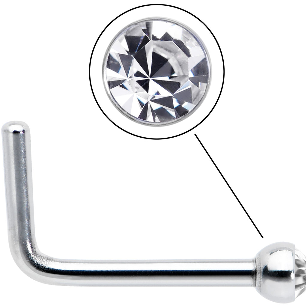 BodyCandy 20G Stainless Steel Clear Gem Micro Nose Ring L-Shaped — lifestyle context
