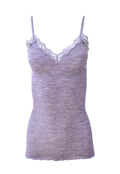 tittimitti EGI Luxury Wool Silk Camisole Spaghetti Straps with Lace Trim. Proudly Made in Italy (1487) — back view