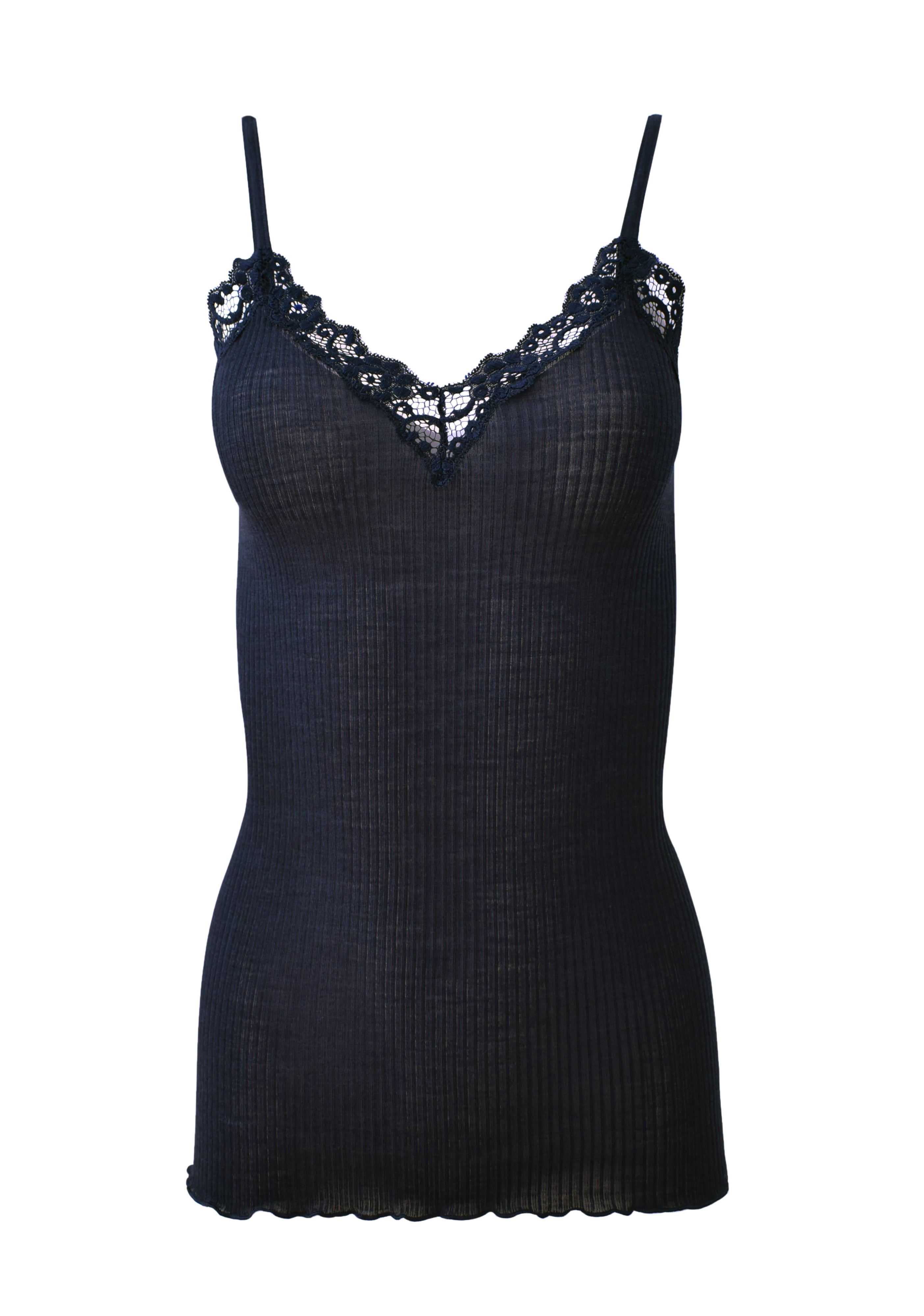 tittimitti EGI Luxury Wool Silk Camisole Spaghetti Straps with Lace Trim. Proudly Made in Italy (1487) — main product shot