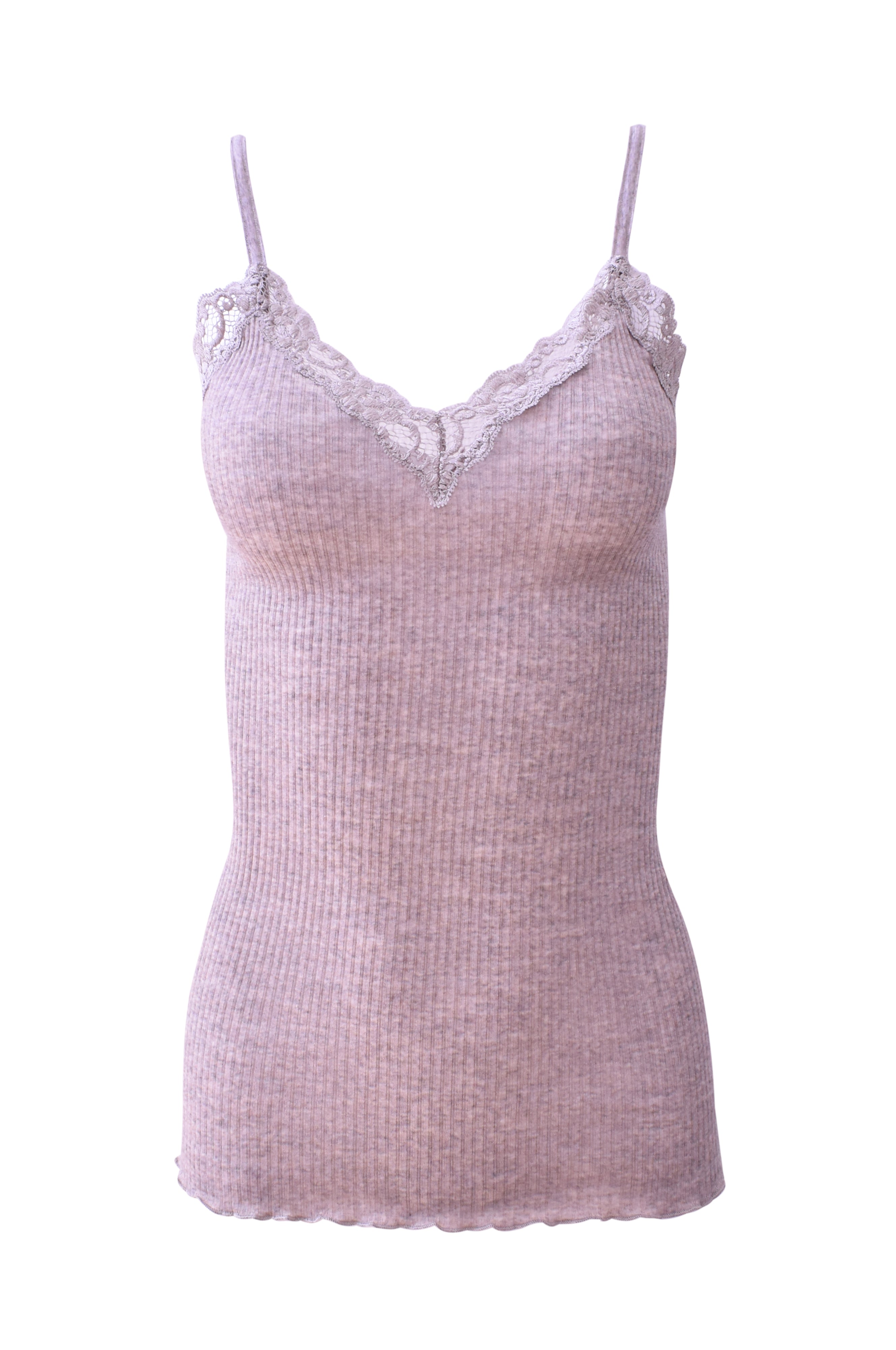 tittimitti EGI Luxury Wool Silk Camisole Spaghetti Straps with Lace Trim. Proudly Made in Italy (1487) — in-use photo