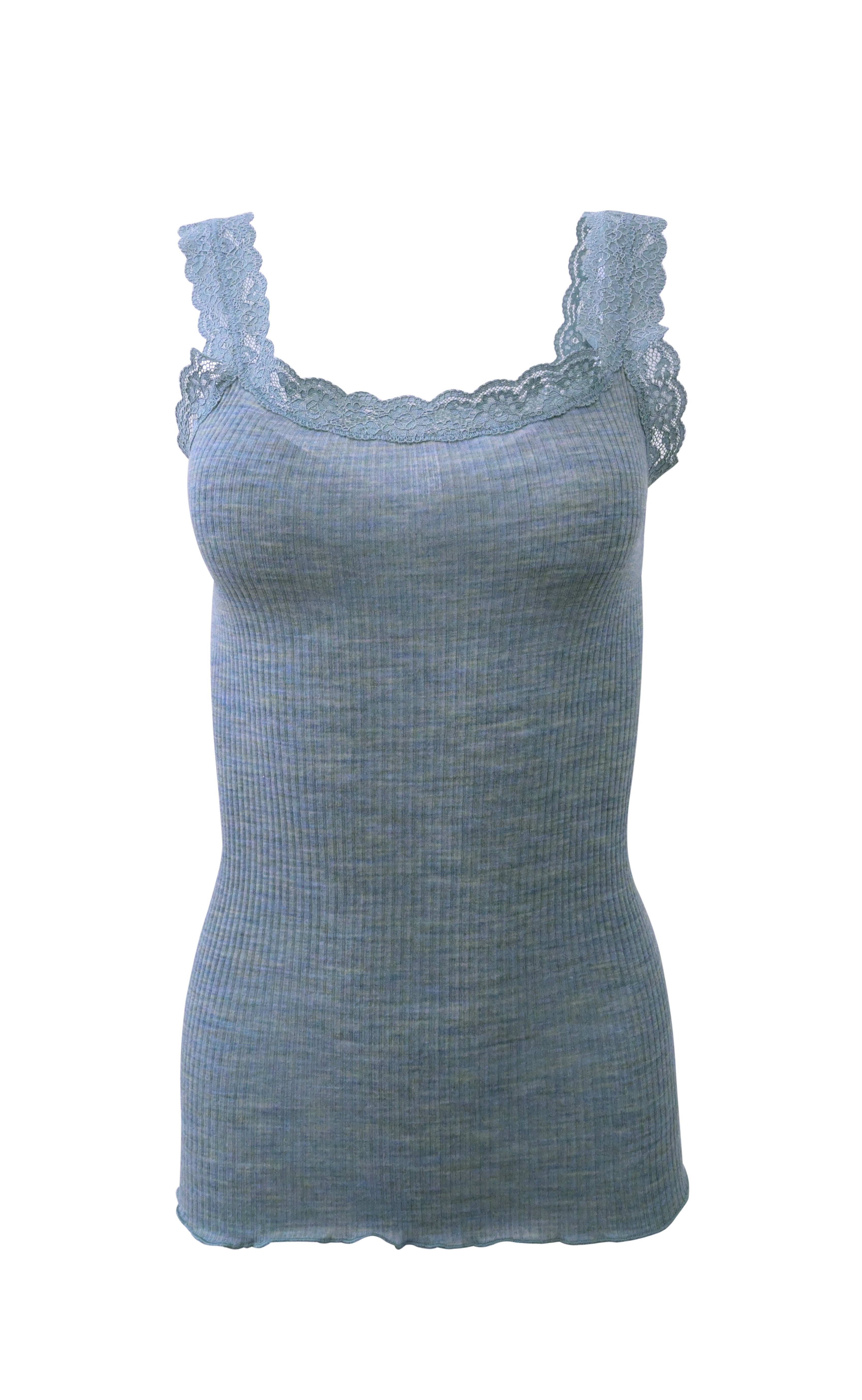 tittimitti EGi Luxury Wool Silk Lace Trim Tank Top. Proudly Made in Italy (1491) — feature highlight