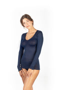 tittimitti EGI Luxury Wool Silk V-Neck Long Sleeve Top. Proudly Made in Italy (1493) — lifestyle context