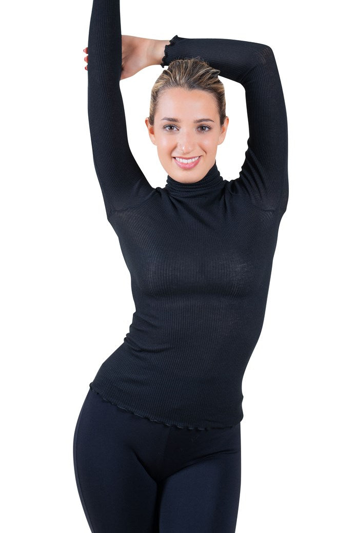 tittimitti EGi Luxury Wool Silk Turtleneck Long Sleeve Top. Proudly Made in Italy (1494) — feature highlight
