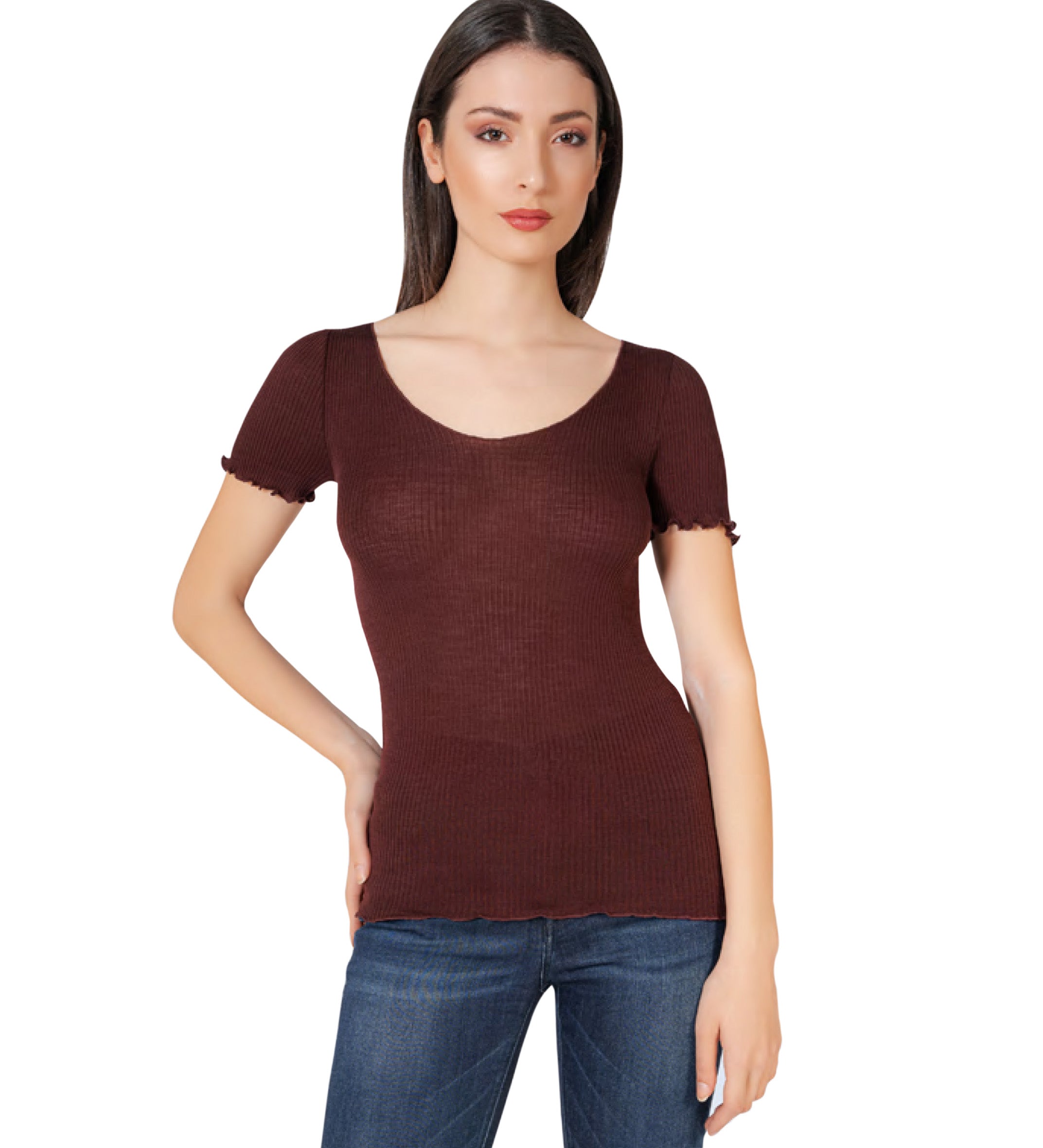 tittimitti EGi Luxury Wool Silk Women's T-Shirt. Proudly Made in Italy (1495) — color detail
