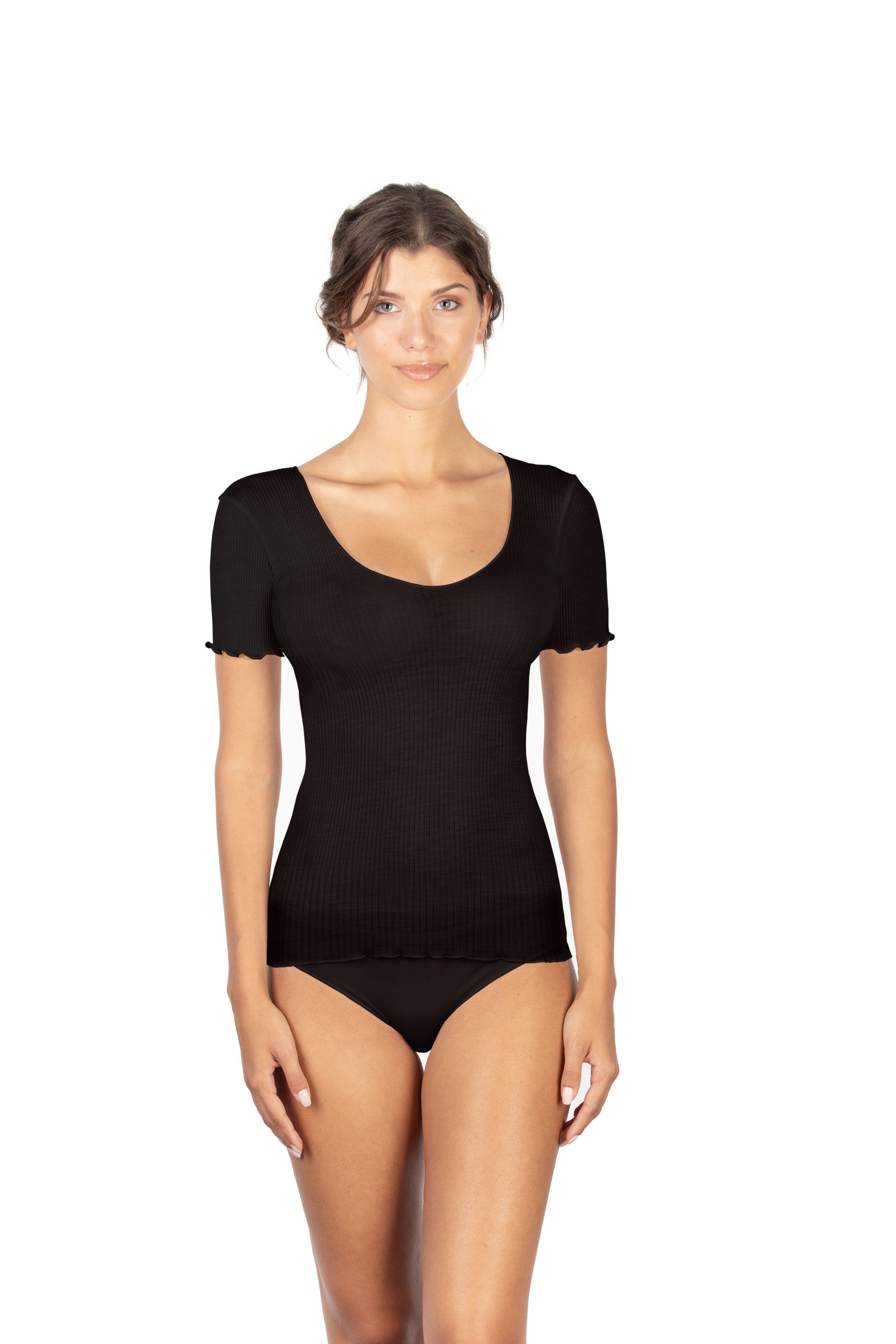 tittimitti EGi Luxury Wool Silk Women's T-Shirt. Proudly Made in Italy (1495) — comparison shot