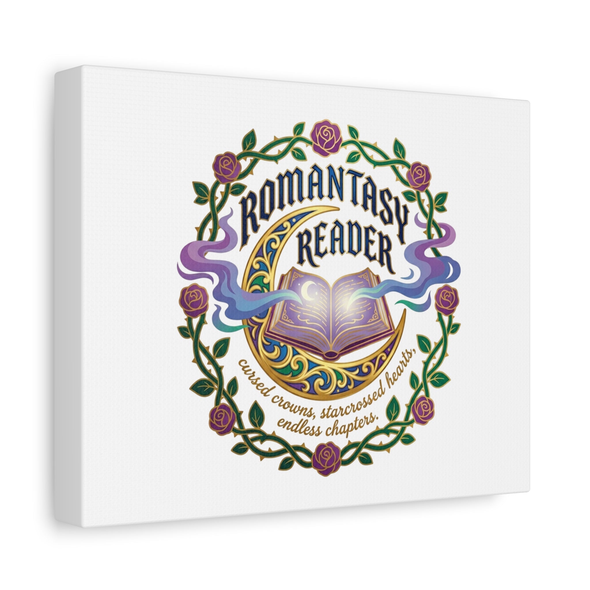 Romantasy Reader Canvas Print | enchanted bookish celestial gothic
