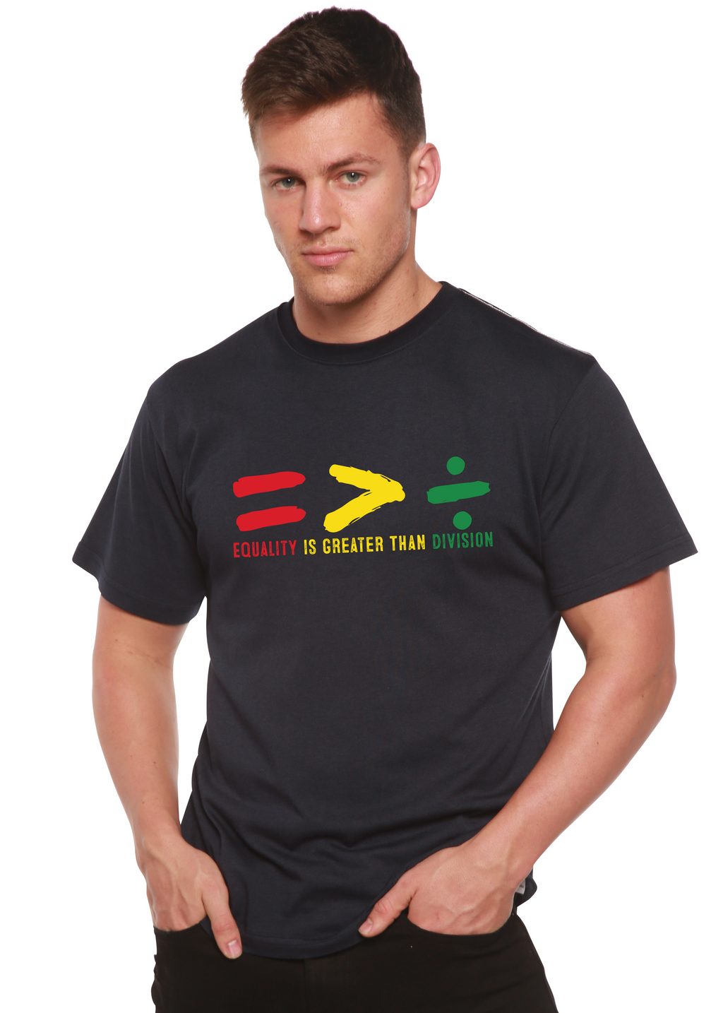Spun Bamboo Black History Month Unisex Bamboo/Cotton Graphic T-Shirt — in-use photo