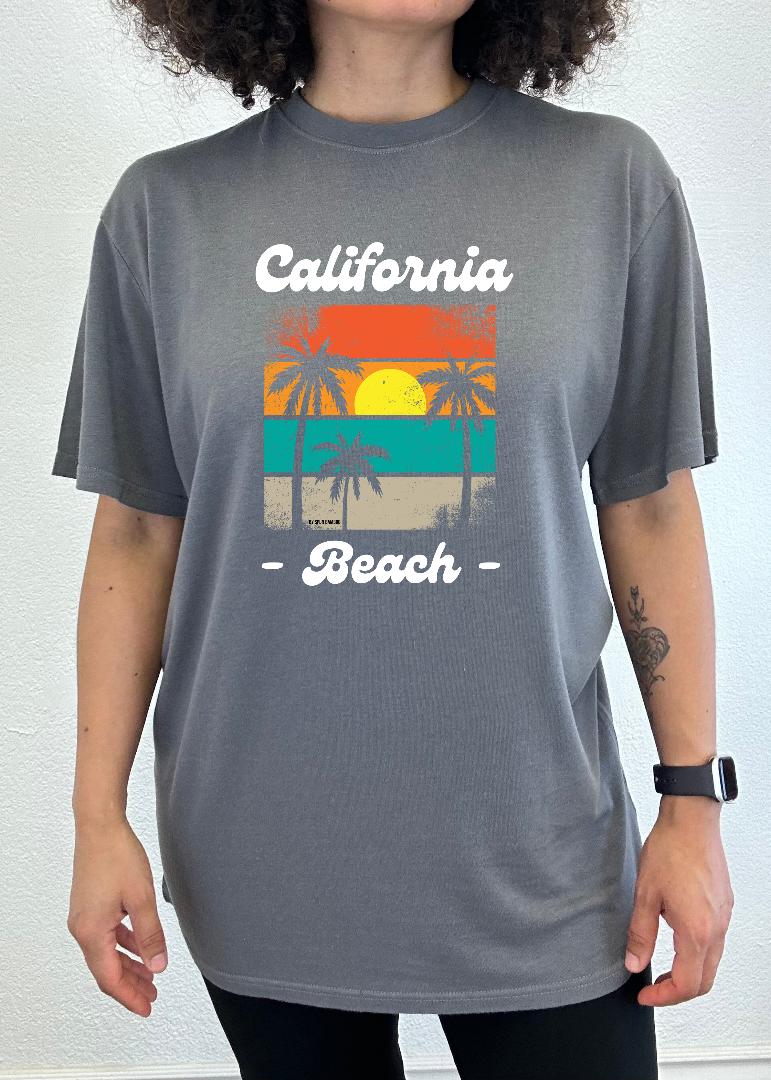 Spun Bamboo California Beach Unisex Bamboo Viscose/Organic Cotton Short Sleeve Graphic T-Shirt — main product shot
