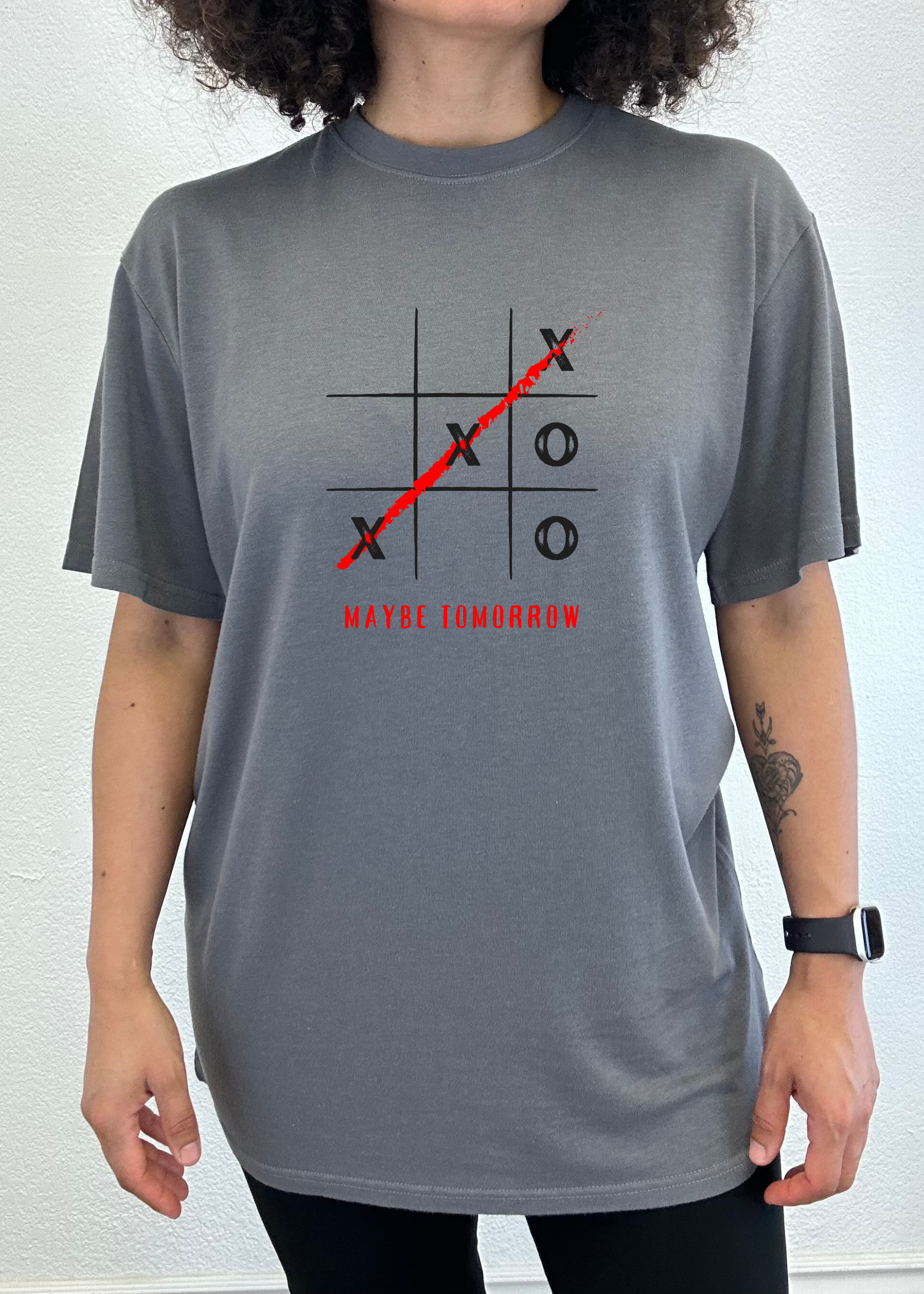 Spun Bamboo Maybe Tomorrow Unisex Bamboo/Cotton Graphic T-Shirt — side view
