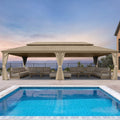 [14X28FT] Alora Extra-Large Hardtop Gazebo With Galvanized Steel Double Roof, Curtains And Netting (SAK85731) – SAKSBY WHOLES