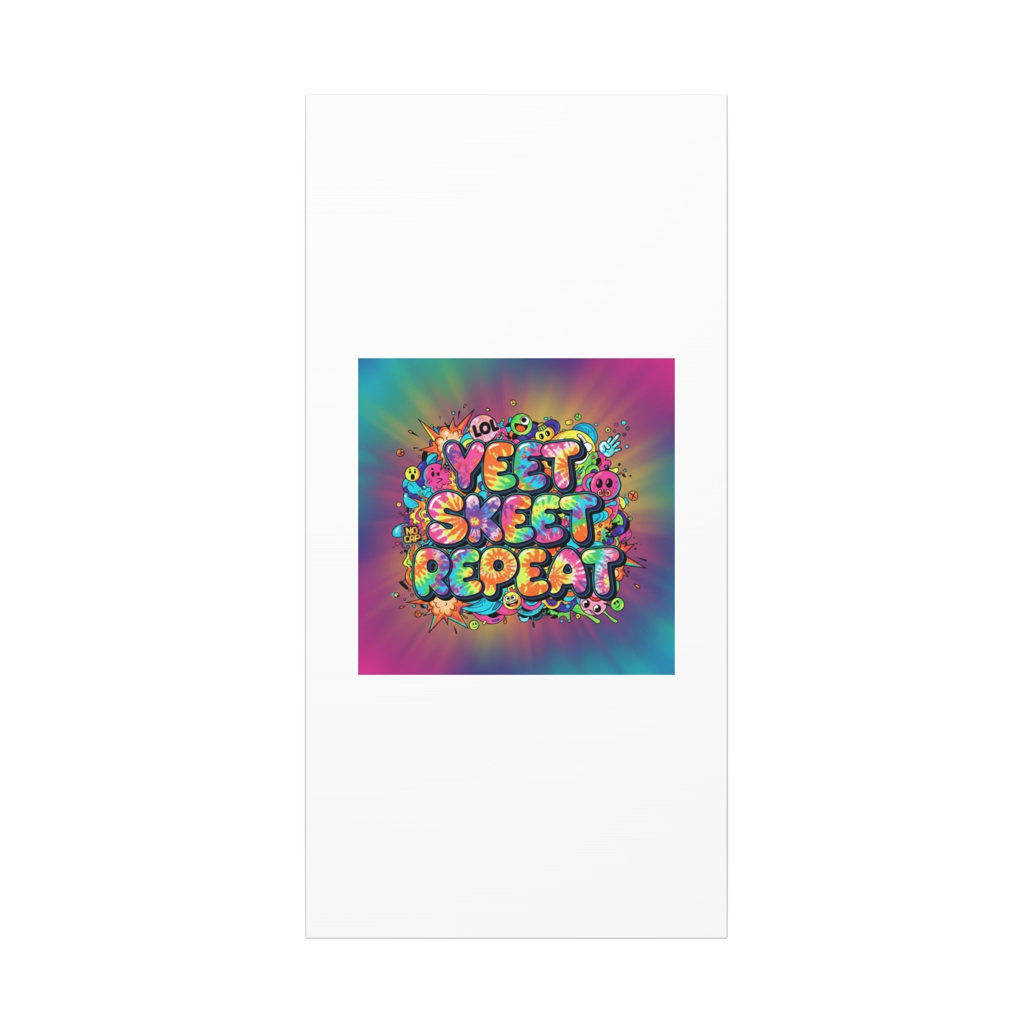 Yeet Skeet Repeat Canvas | Slogan & Glitch Graphic, Meme Phrase Wall Art