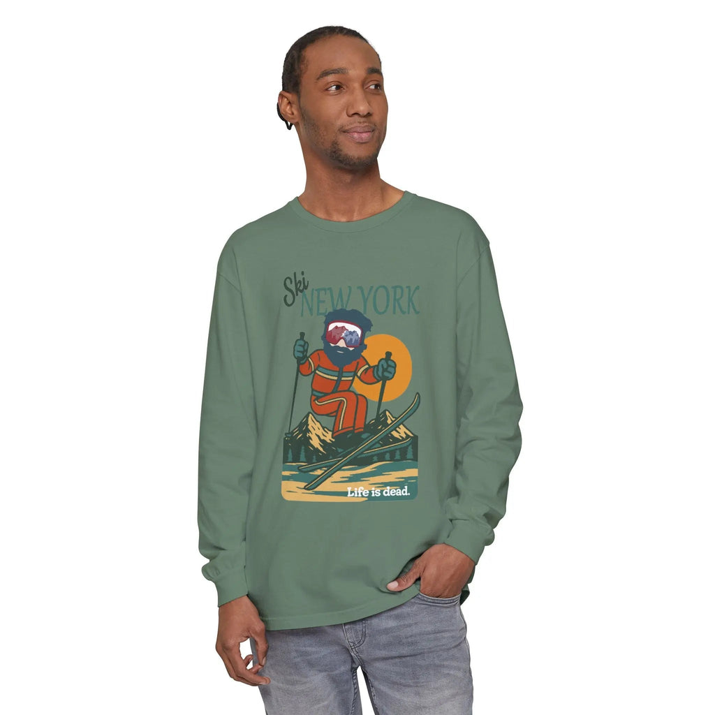 Ski New York - Life is Dead Mountain Collection Garment-Dyed Long Sleeve T-Shirt