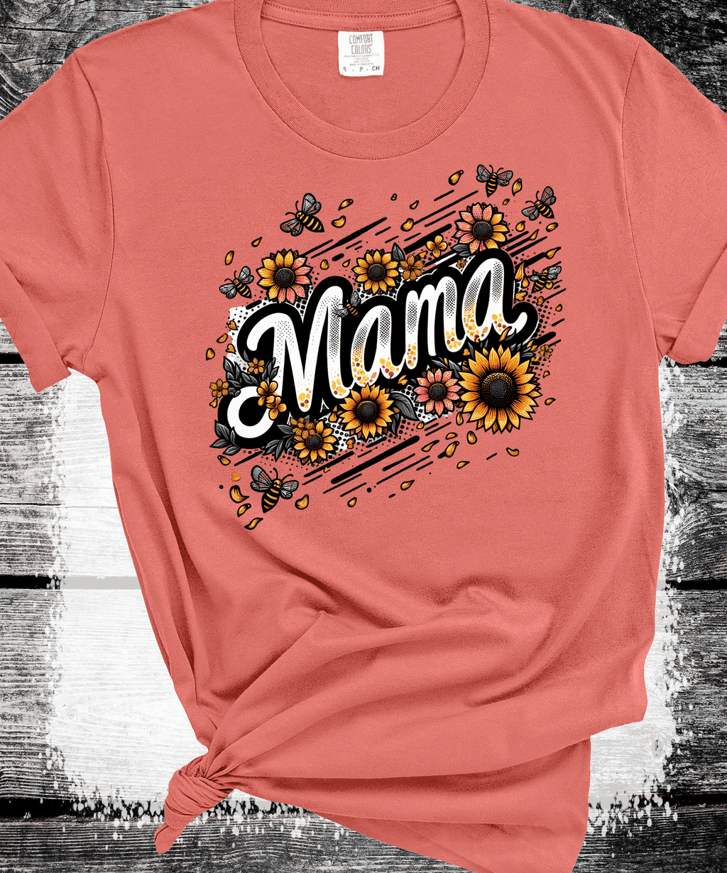 A Blessed Texas Mess Boutique Comfort Colors® Sunflower Mom Gift Sweatshirt, Cute Mothers Day Gift, Mama… — main product shot