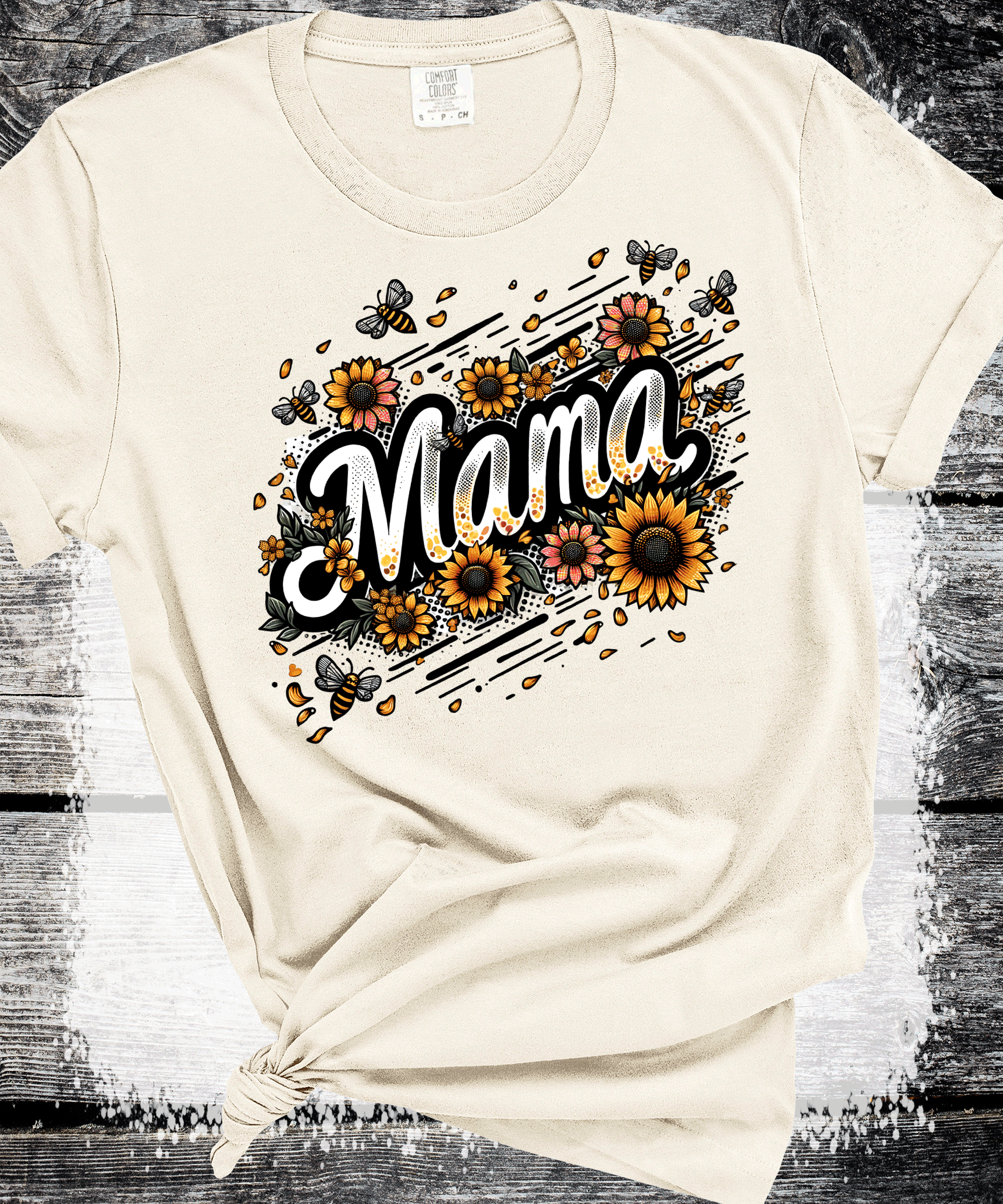 A Blessed Texas Mess Boutique Comfort Colors® Sunflower Mom Gift Sweatshirt, Cute Mothers Day Gift, Mama… — detail shot 7