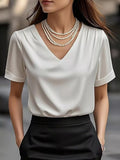 V-Neck Satin Blouse