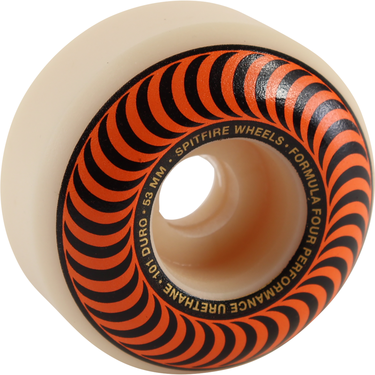 Spitfire Wheels F4 Classic Swirl 53mm 101a - White/Orange (Set of 4) by Skates USA