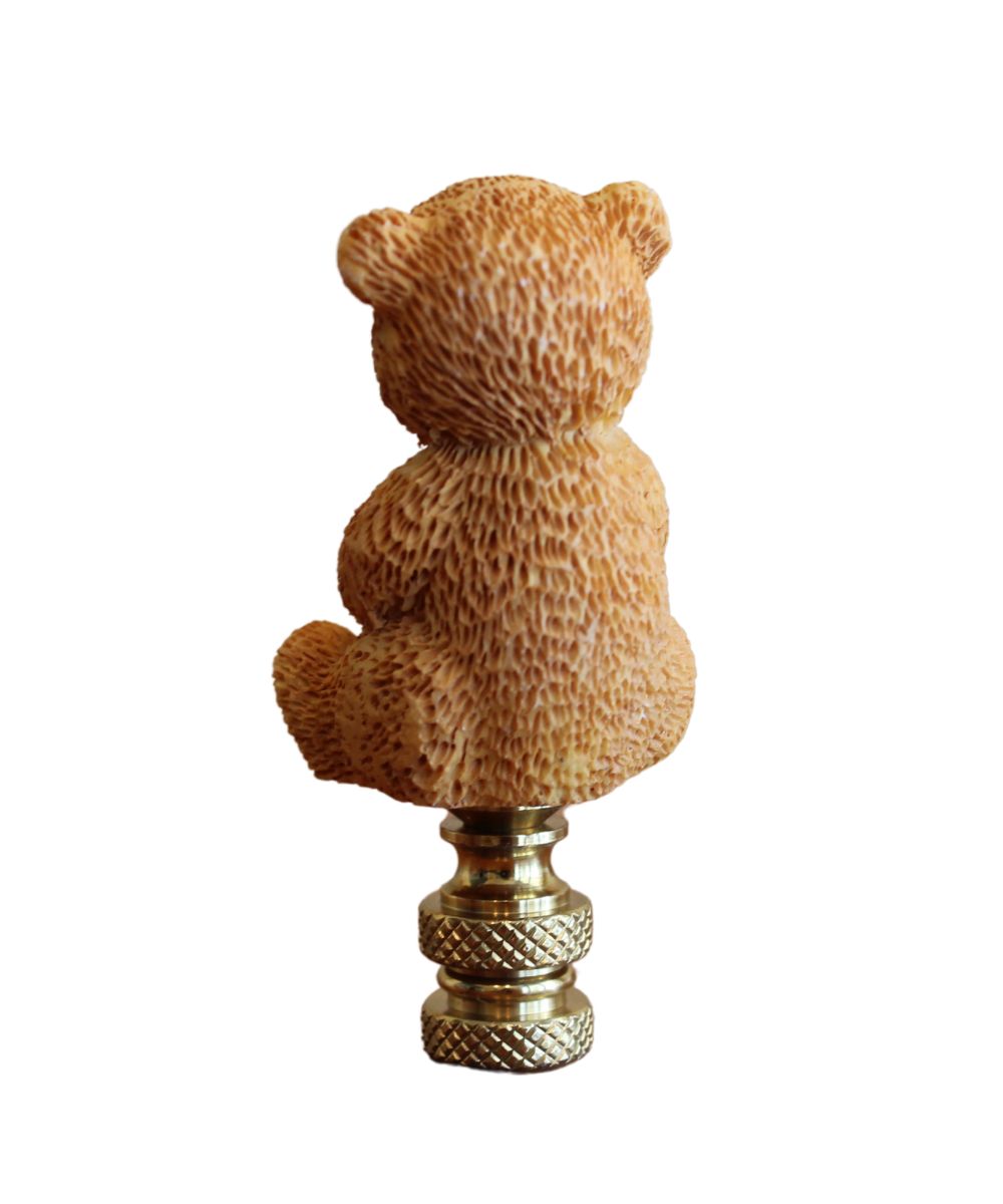 Teddy Bear Decorative Lamp Finial Antique Brass Base, 2.75"h – LampsUSA, view 5