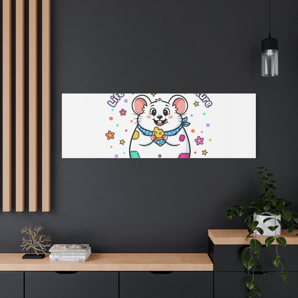 Life's a Cheese Adventure Canvas | Rodent-Core rat art print