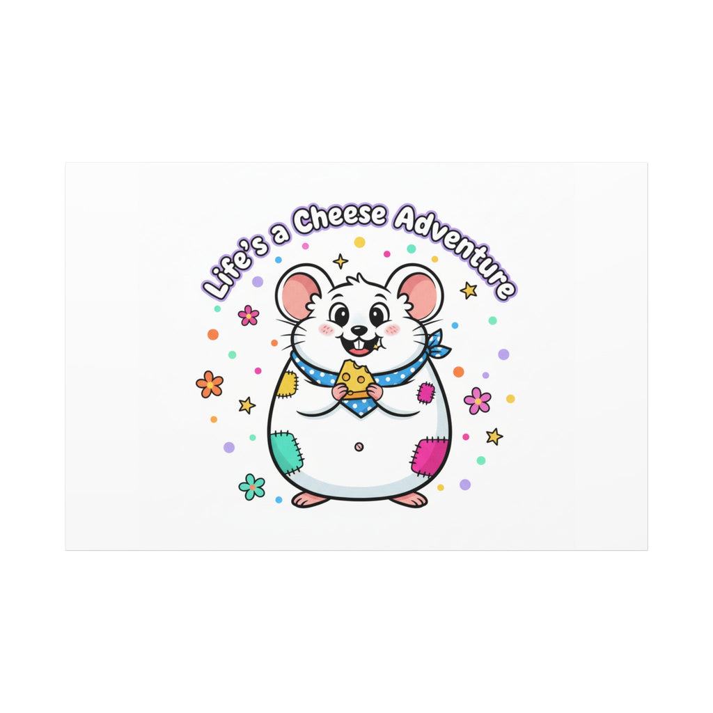 Life's a Cheese Adventure Canvas | Rodent-Core rat art print