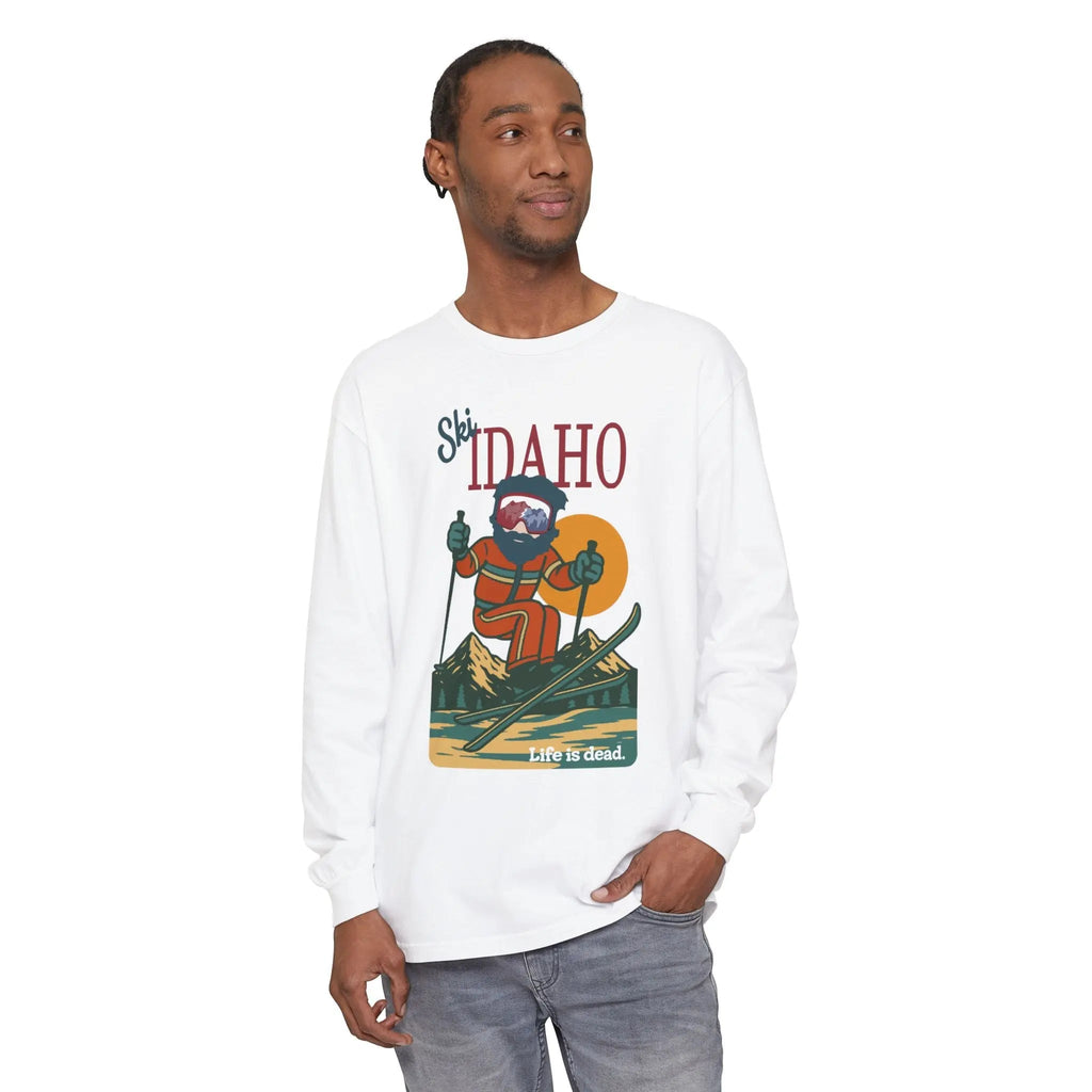 Ski Idaho - Life is Dead Mountain Collection Garment-Dyed Long Sleeve T-Shirt