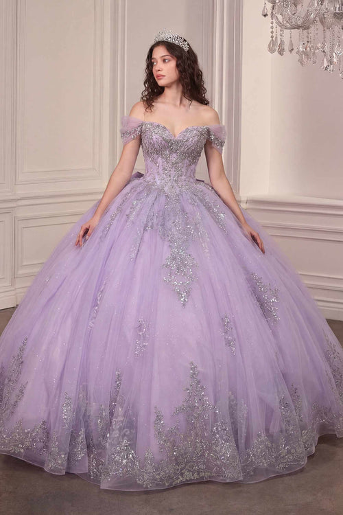 Ladivine 15730 Glitter Tulle Embroidered Lace Applique Sweet 16 Gown by DiscountDressShop