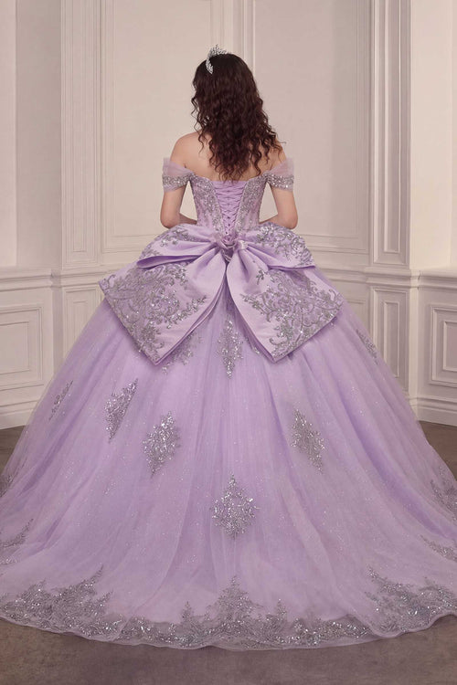 Ladivine 15730 Glitter Tulle Embroidered Lace Applique Sweet 16 Gown