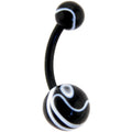 BodyCandy Bioplast Black Marble Belly Ring — main product shot