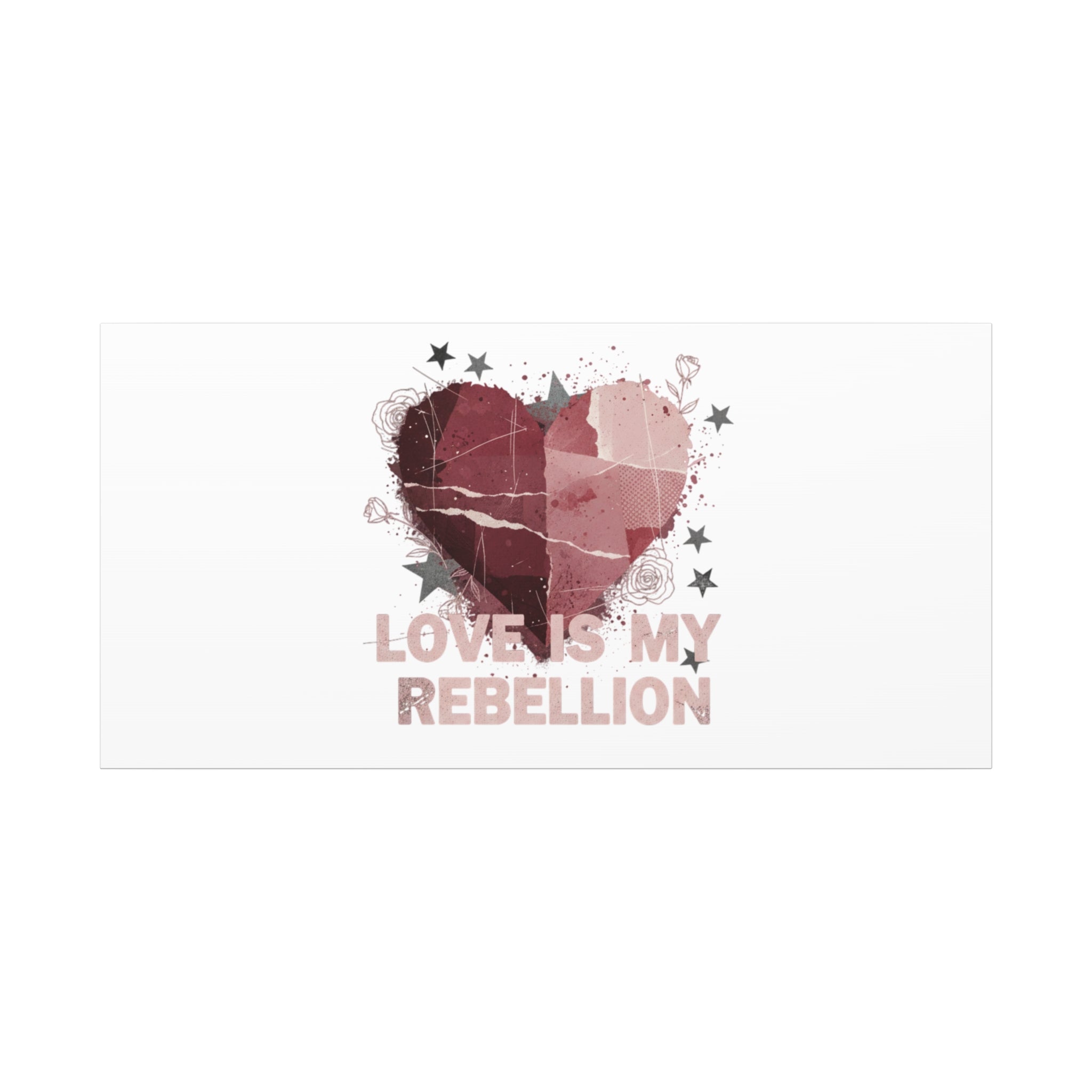 Love Is My Rebellion Canvas | Soft Grunge Hearts, Distressed Valentine Collage
