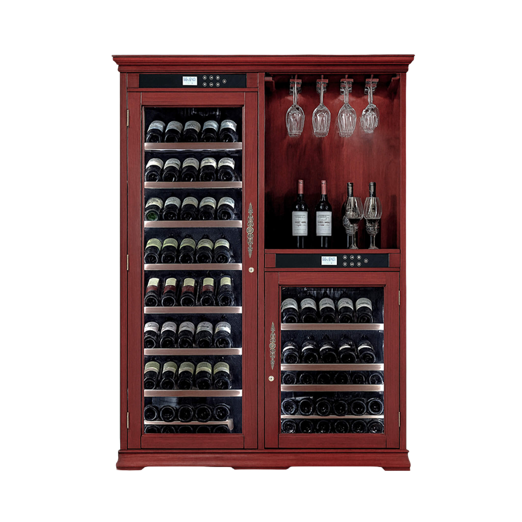 Nuvia 158-Bottle Wooden Wine Cooler Cabinet With Adjustable Temperature And Vacuum Insulation Doors (SAK91827) – SAKSBY WHOLE