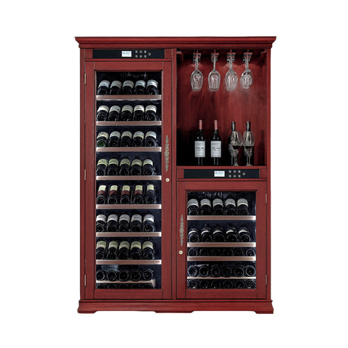 Nuvia 158-Bottle Wooden Wine Cooler Cabinet With Adjustable Temperature And Vacuum Insulation Doors (SAK91827) – SAKSBY WHOLE