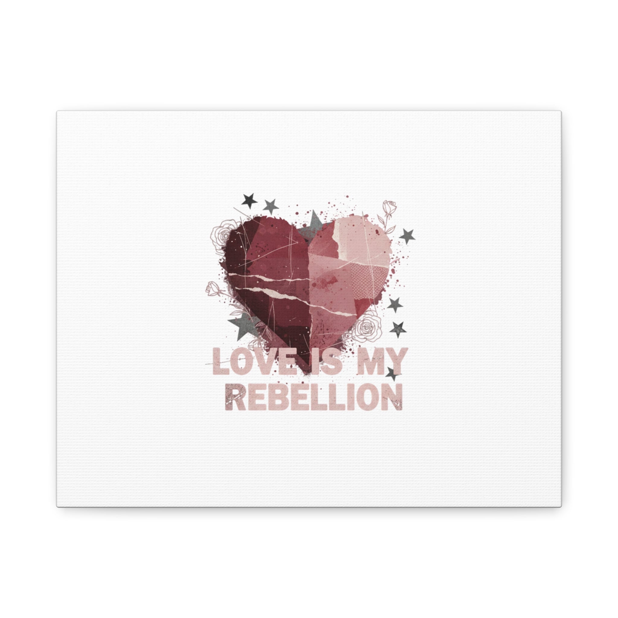 Love Is My Rebellion Canvas | Soft Grunge Hearts, Distressed Valentine Collage