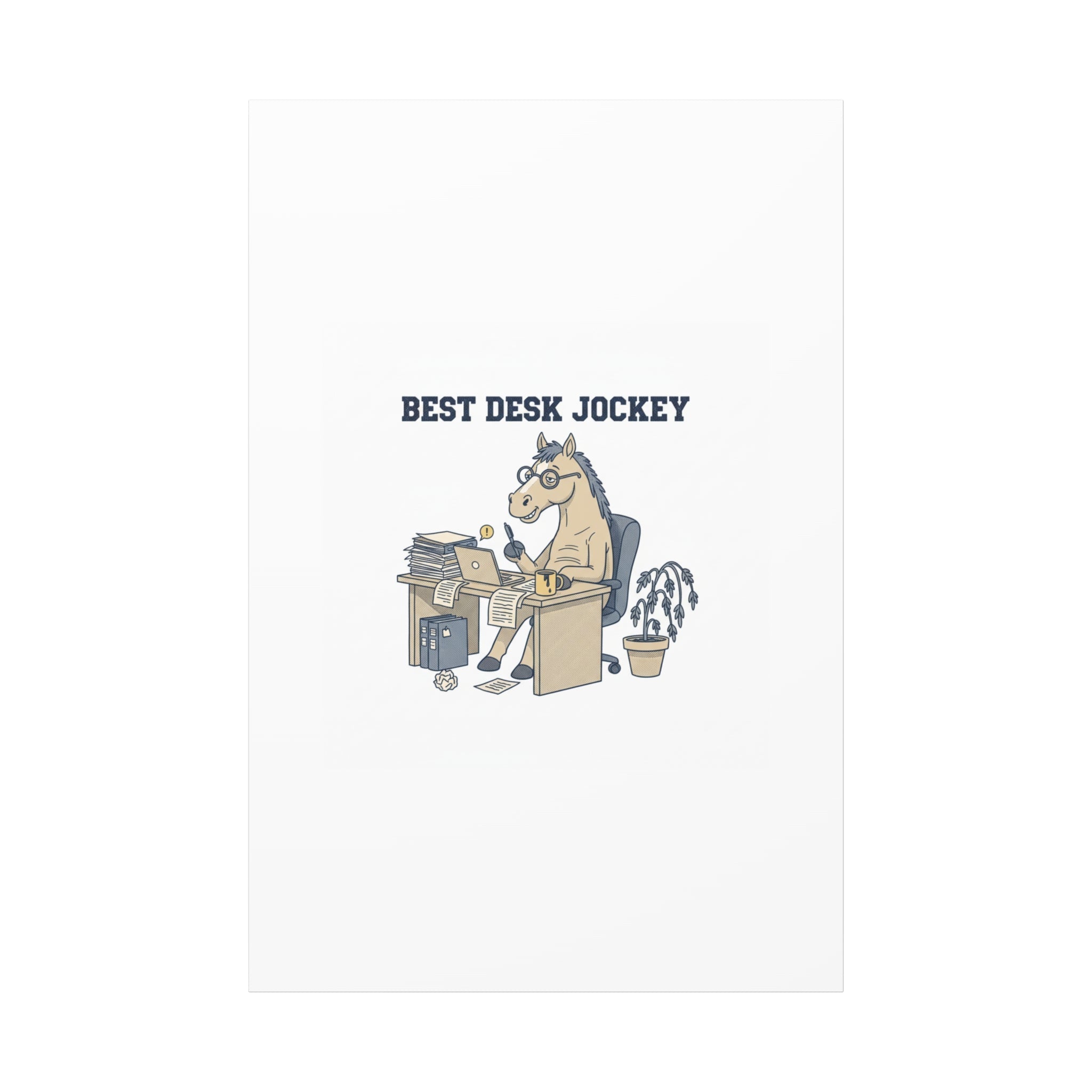 Best Desk Jockey Canvas, Workhorse Office Art | Corporate Burnout Parody