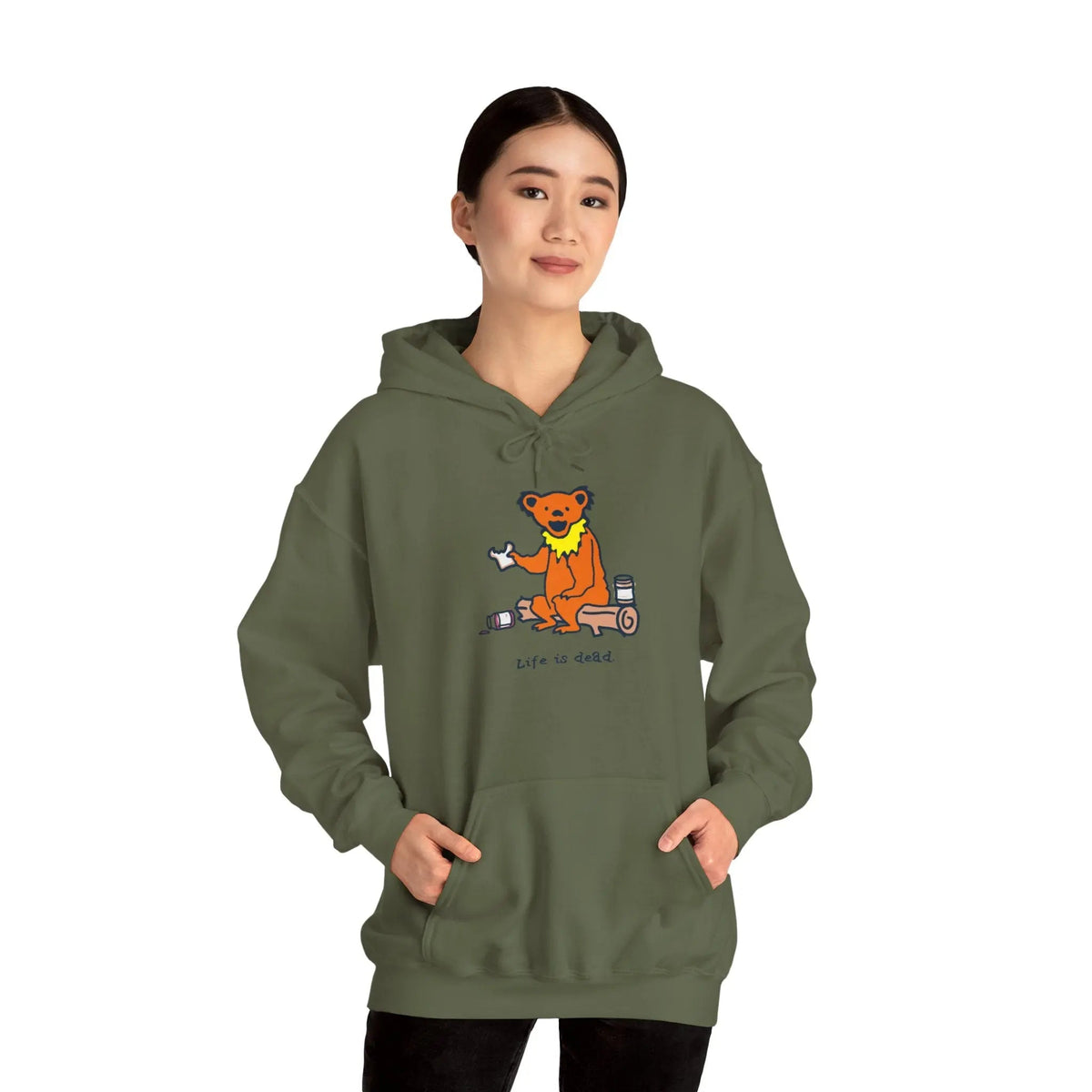 Life is Dead Snackin' Bear Hoodie