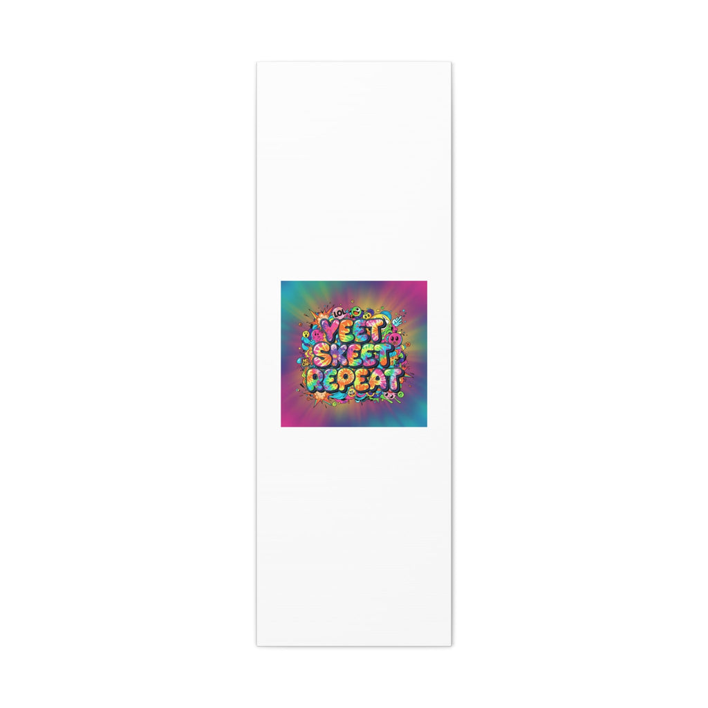 Yeet Skeet Repeat Canvas | Slogan & Glitch Graphic, Meme Phrase Wall Art