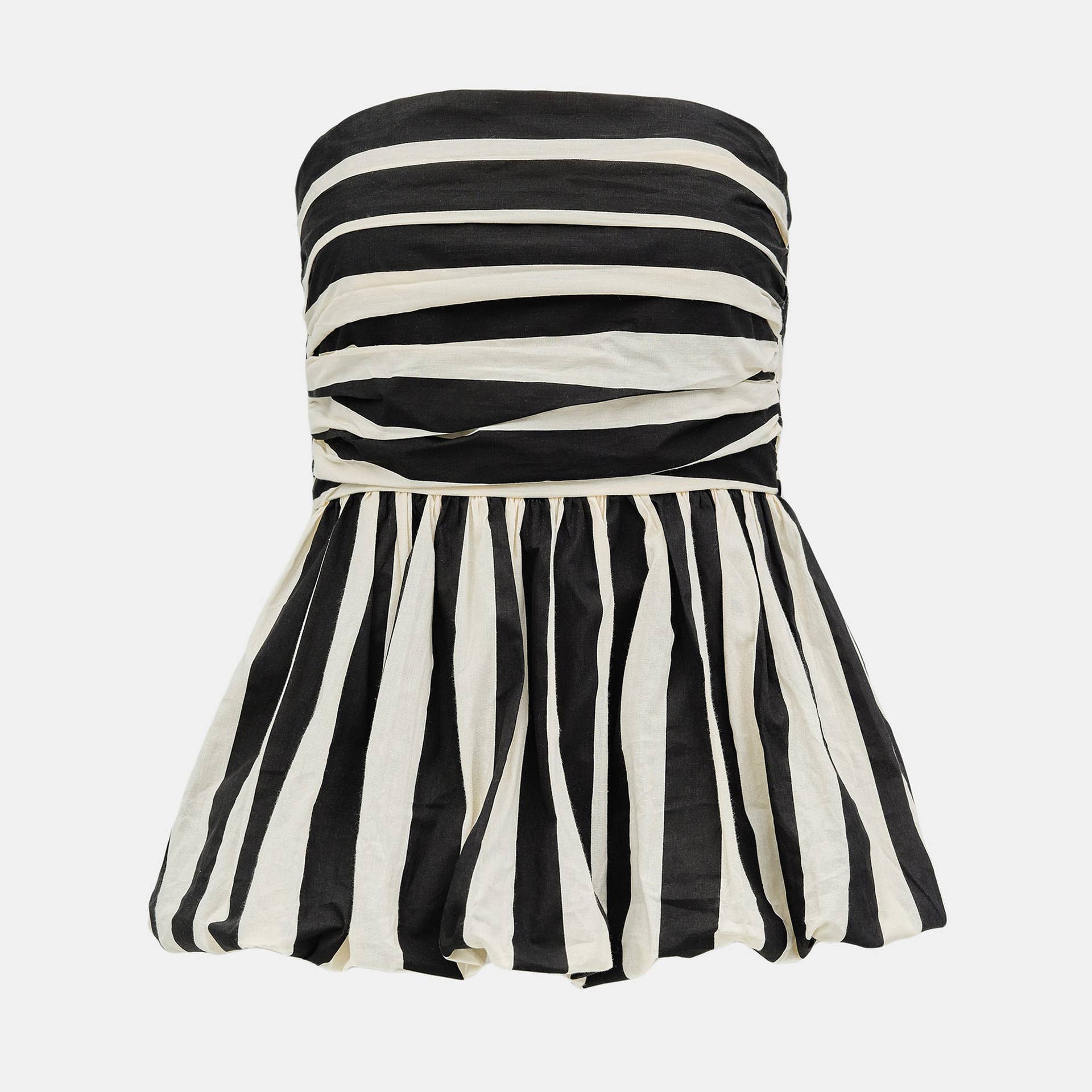 Pretty Little Patriot Pretty Little Patriot Black & White Striped Bubble Tube Top — product category context