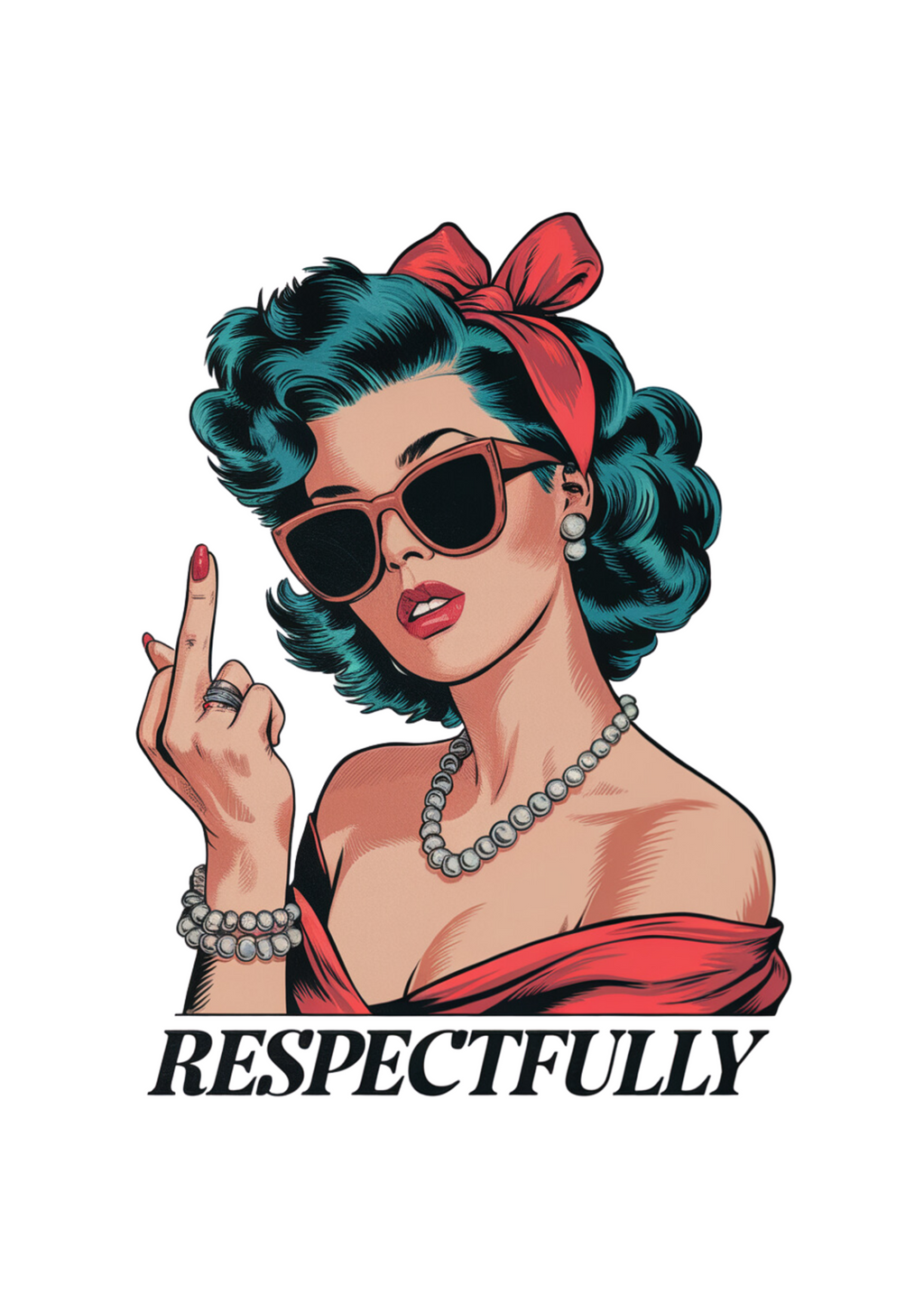 Spun Bamboo Respectfully Middle Finger Unisex Bamboo/Cotton Graphic T-Shirt — product on model