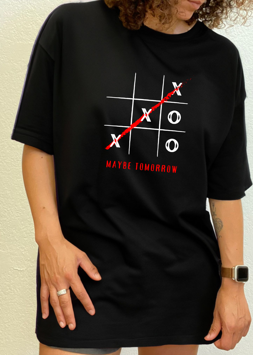 Spun Bamboo Maybe Tomorrow Unisex Bamboo/Cotton Graphic T-Shirt — back view