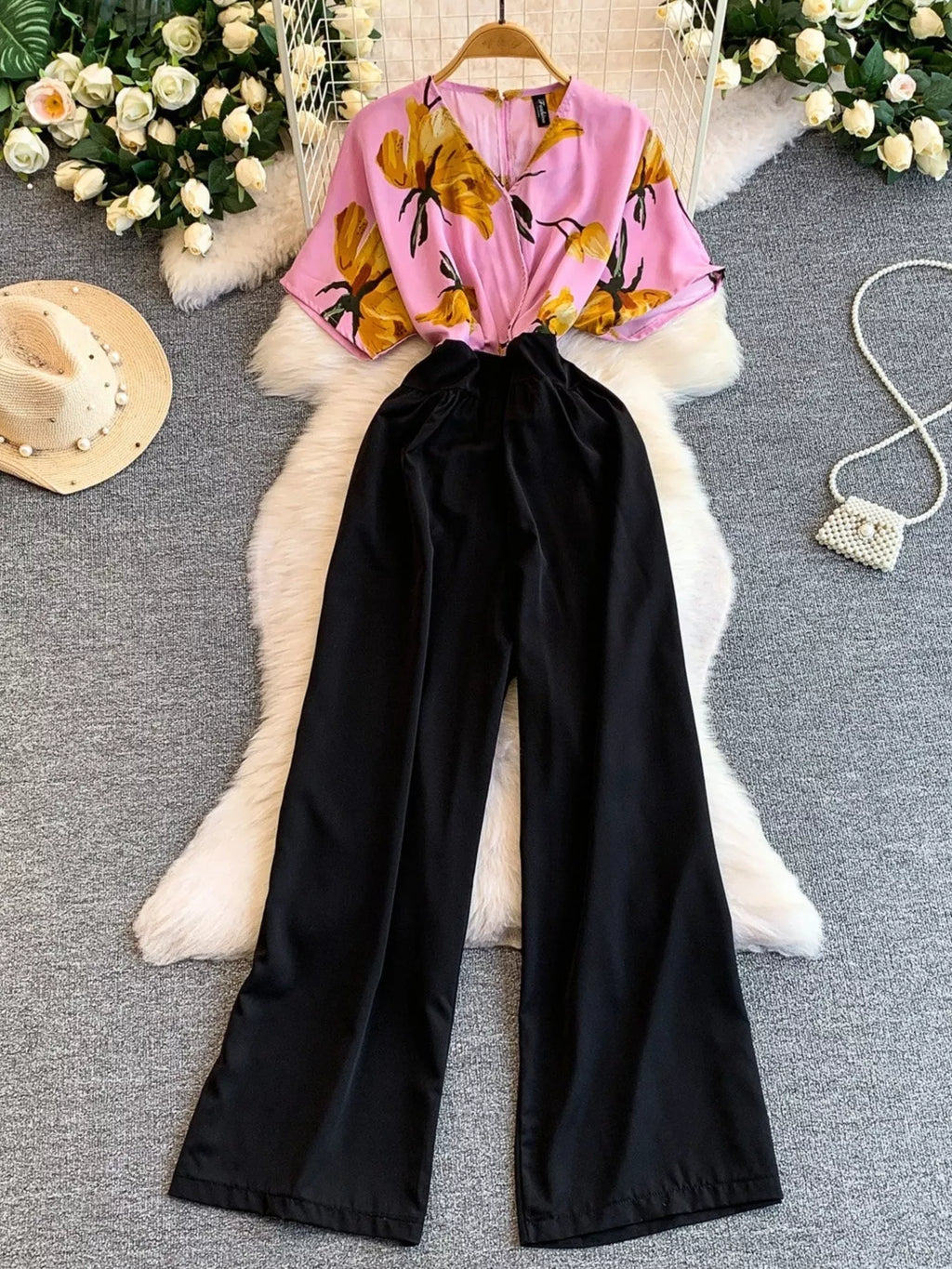 Printed Wide Leg Jumpsuit