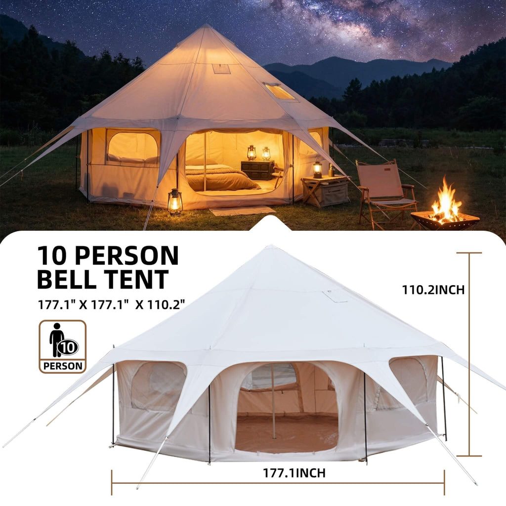 Large 15FT 600D Oxford Bell Tent With Stove Jack For Glamping And Camping (SAK10987) – SAKSBY WHOLESALE, view 8