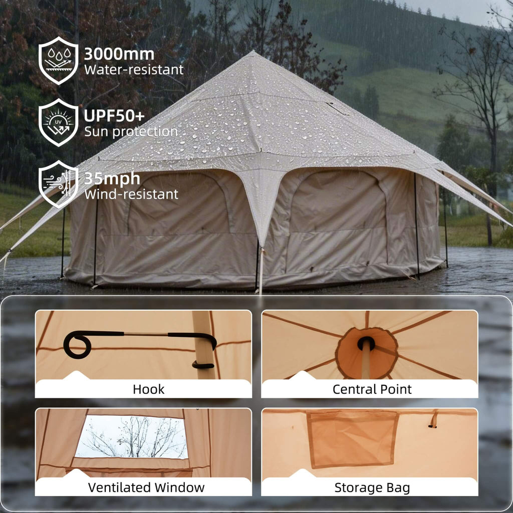Large 15FT 600D Oxford Bell Tent With Stove Jack For Glamping And Camping (SAK10987) – SAKSBY WHOLESALE, view 5