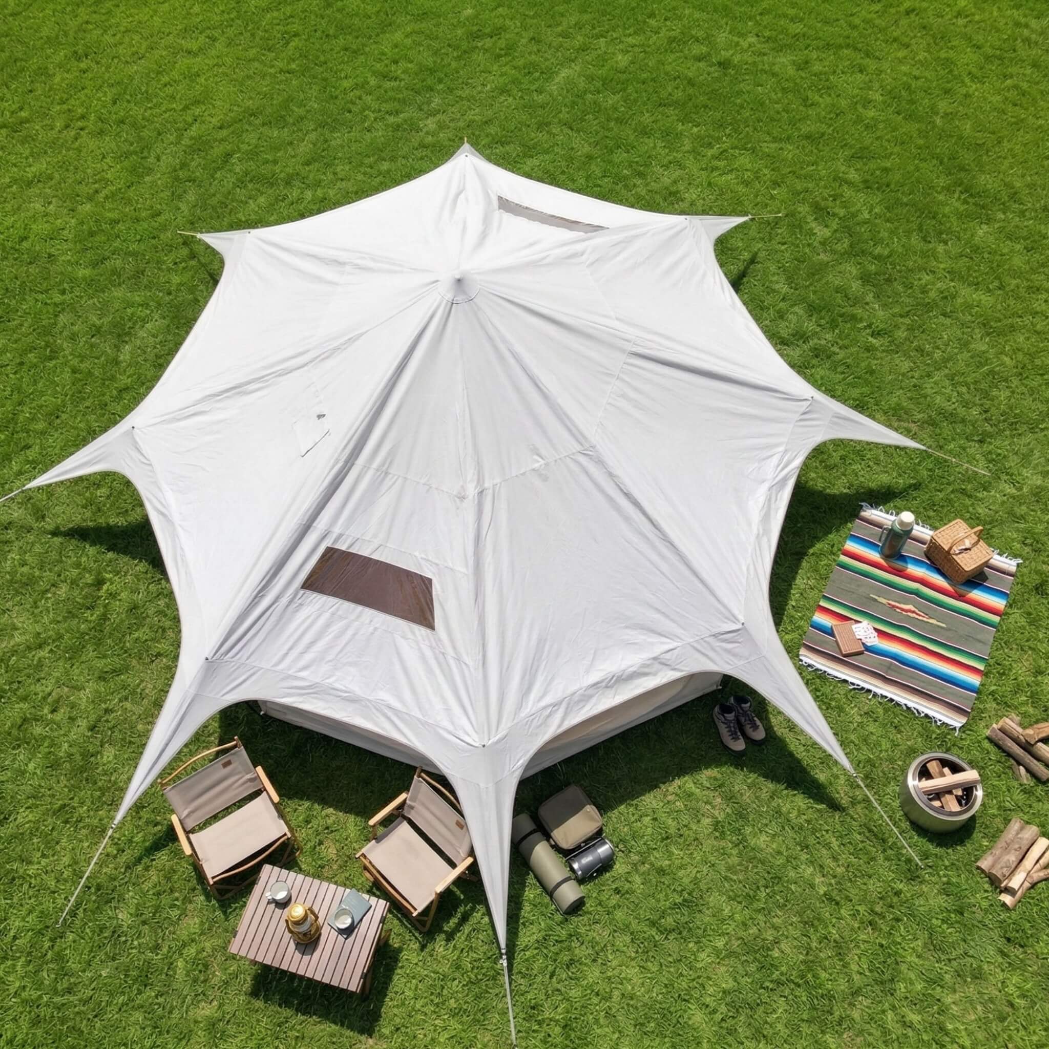 Large 15FT 600D Oxford Bell Tent With Stove Jack For Glamping And Camping (SAK10987) – SAKSBY WHOLESALE, view 4