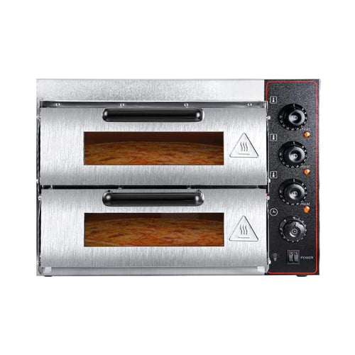 16-Inch Commercial Stainless Steel Double Deck 3000W 110V Electric Pizza Oven (SAK85429) – SAKSBY WHOLESALE