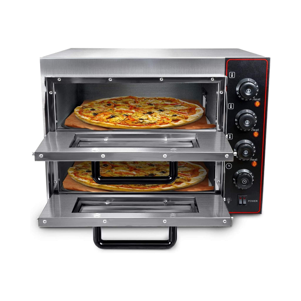 16-Inch Commercial Stainless Steel Double Deck 3000W 110V Electric Pizza Oven (SAK85429) – SAKSBY WHOLESALE, view 6