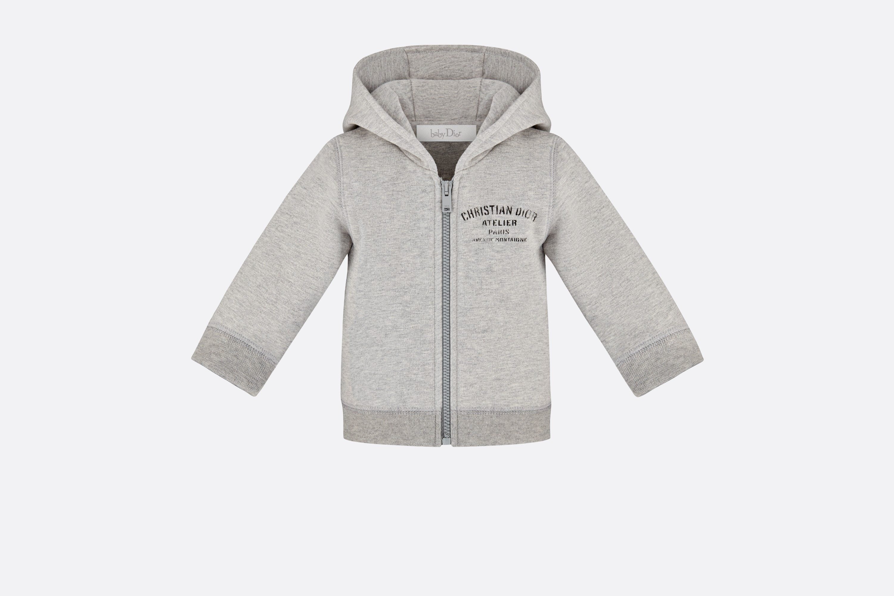 Christian Dior Atelier' Zipped Hooded Sweatshirt • Light Gray