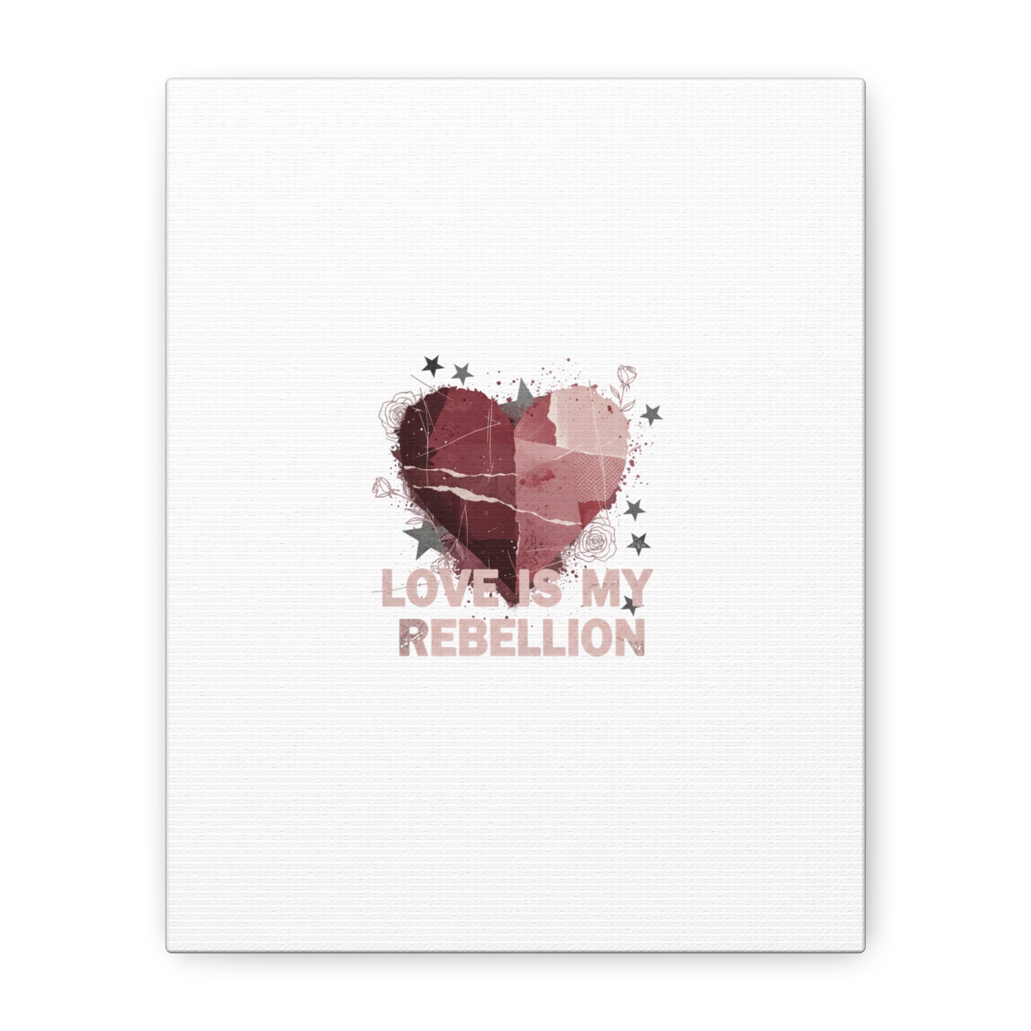Love Is My Rebellion Canvas | Soft Grunge Hearts, Distressed Valentine Collage