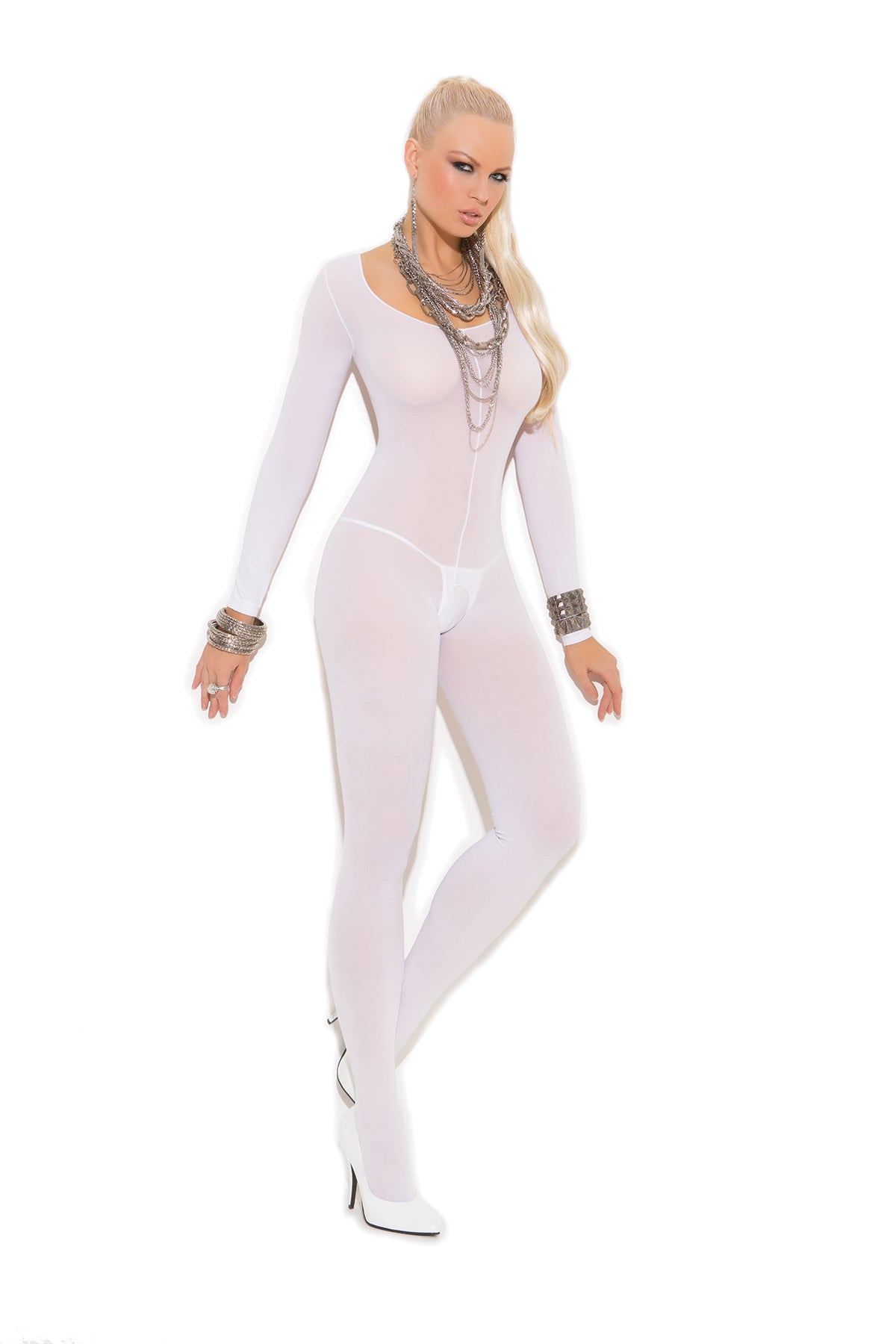 Love Spark Cove | Intimate Apparel, Pleasure Shop & Free Shipping Opaque Long Sleeve Bodystocking With Open Crotch — lifestyl